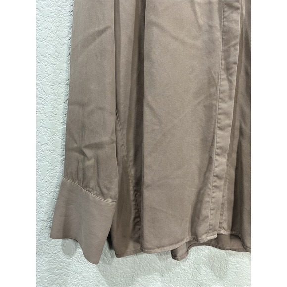 Moussy Button Down Shirt Womens Sz M/L Tan Boyfriend Oversized Western City Chic - Picture 3 of 9